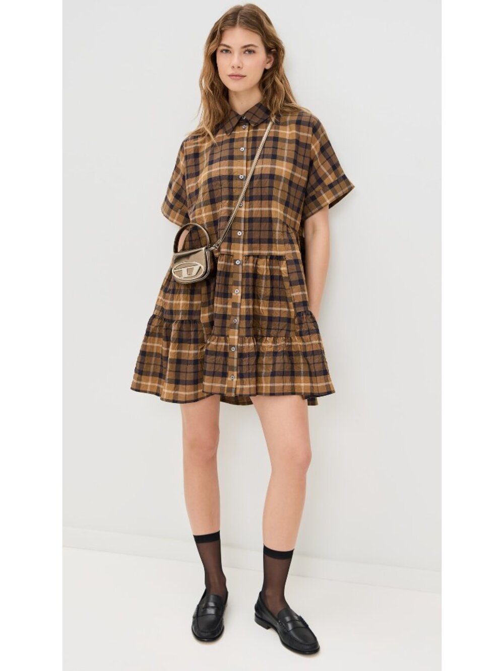 NWT Sea New York "Caja" Plaid Mini Dress, size Large